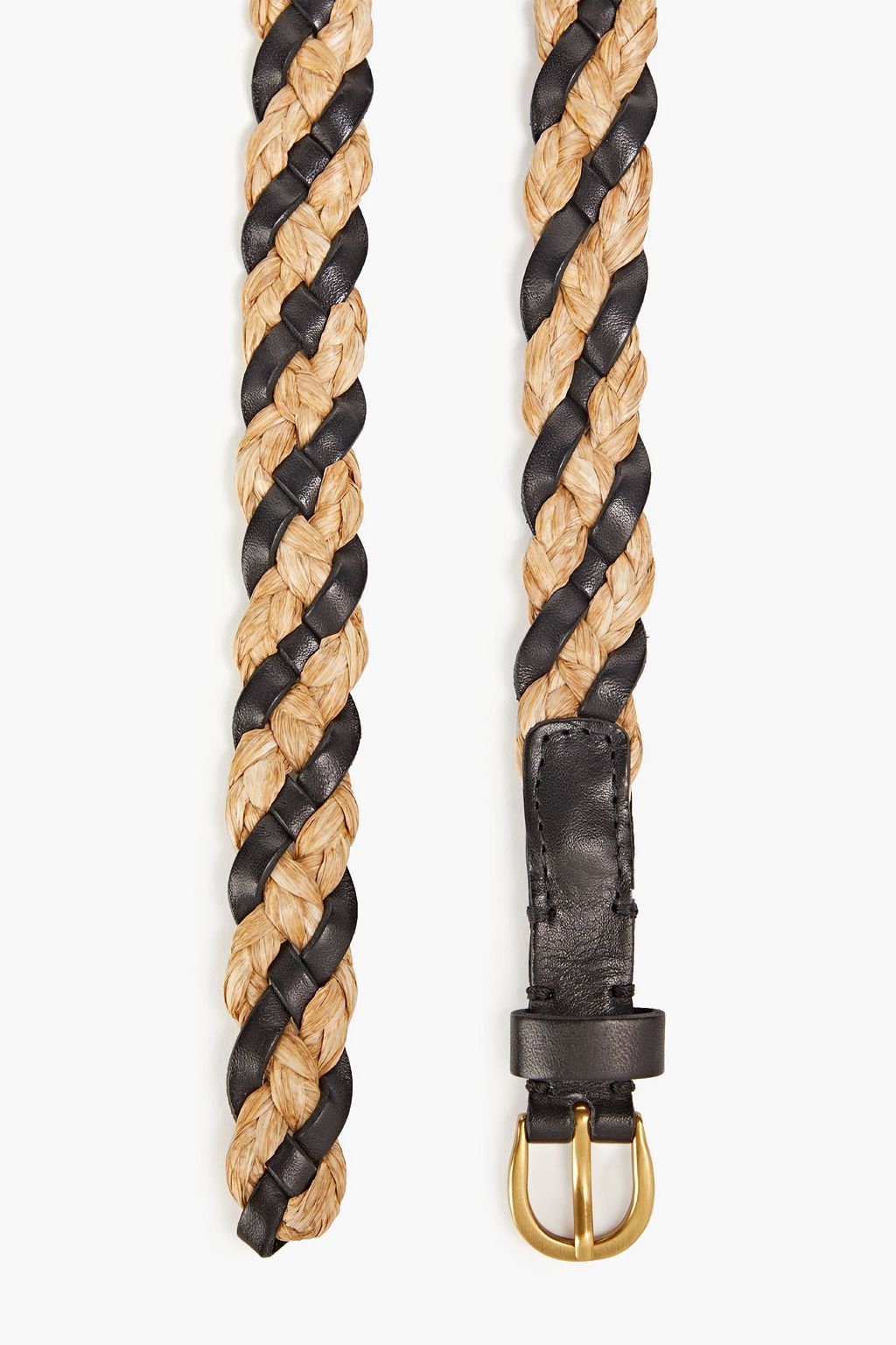 ZIMMERMANN Braided leather and raffia belt