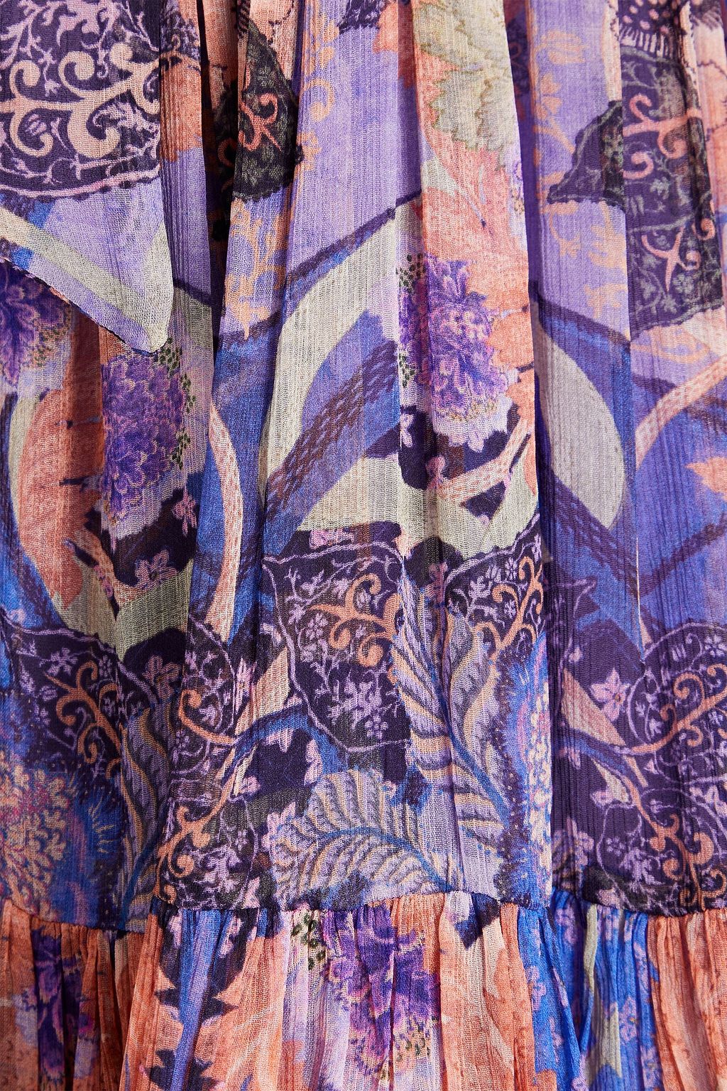 ZIMMERMANN Gerafftes Minikleid aus Georgette mit Print und Schluppe