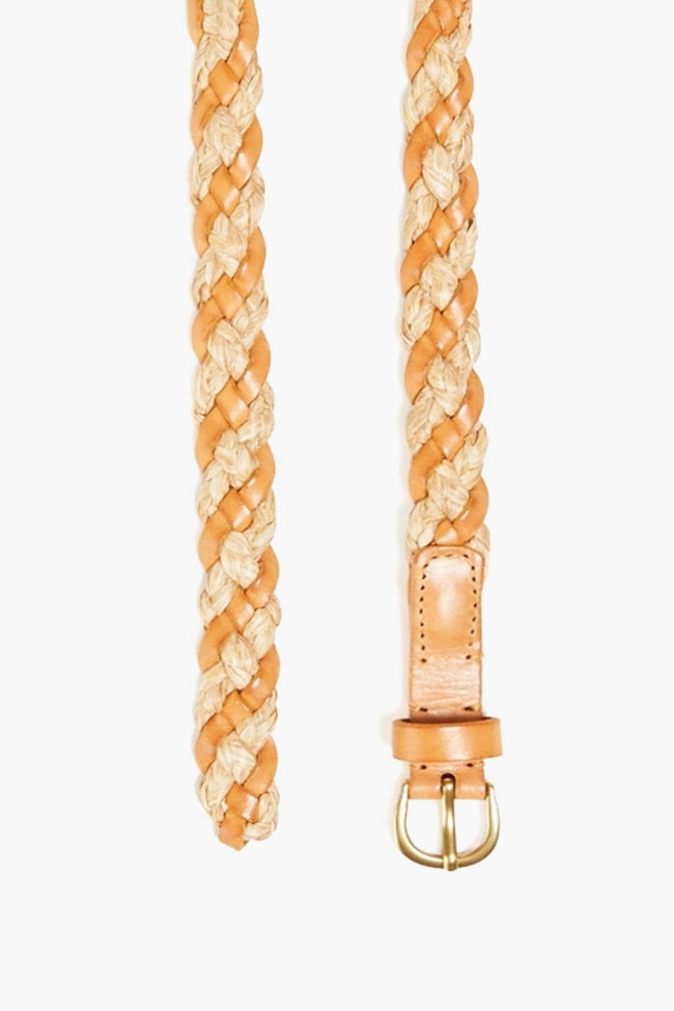 Shop Zimmermann Braided Leather And Raffia Belt In Saffron