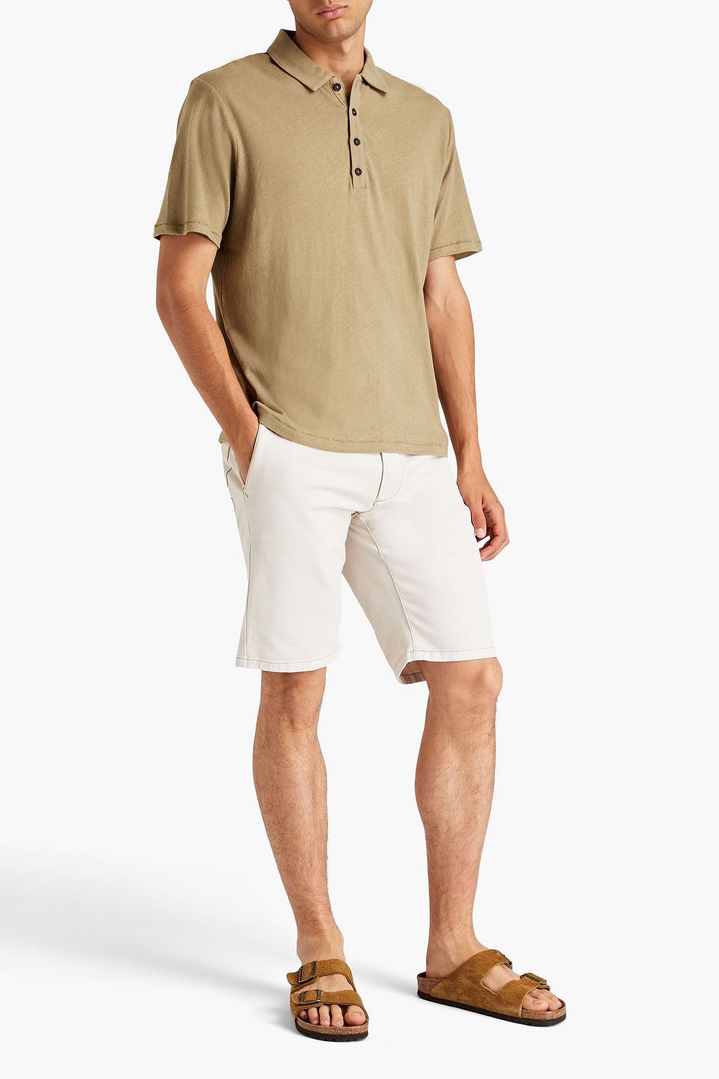RAG & BONE Mercer Poloshirt aus Jersey aus einer Leinen-Baumwollmischung