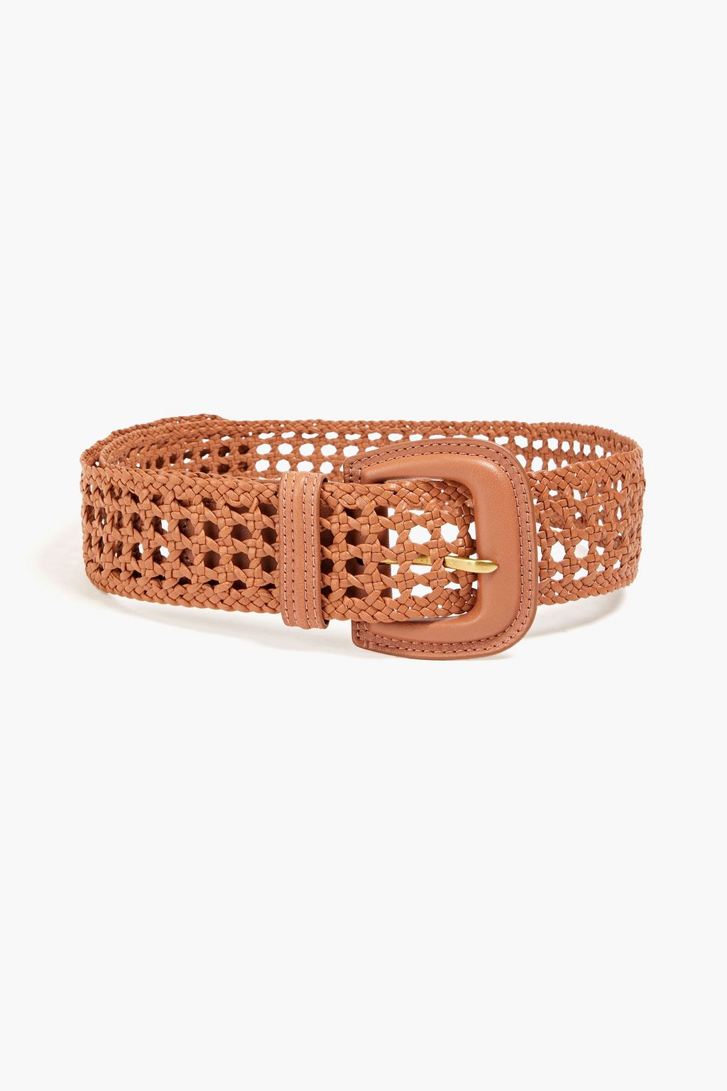 Woven leather belt
