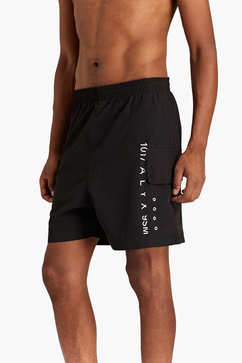 1017 ALYX 9SM Mid-length logo-print woven swim shorts