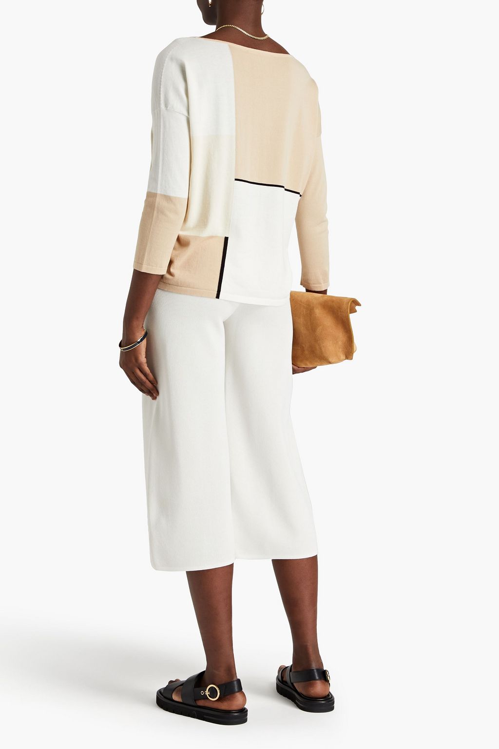 GENTRYPORTOFINO Metallic knitted culottes