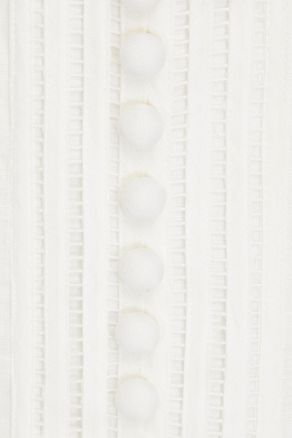 ZIMMERMANN Belted lattice-trimmed linen midi skirt