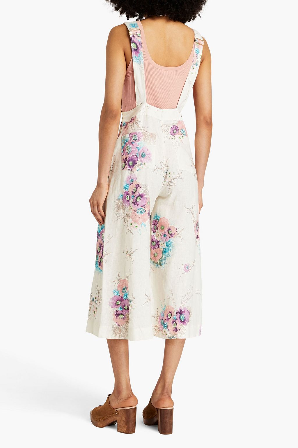 ZIMMERMANN Cropped floralprint linen overalls THE