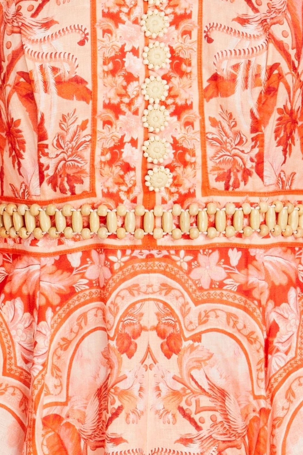 ZIMMERMANN Belted printed linen mini dress