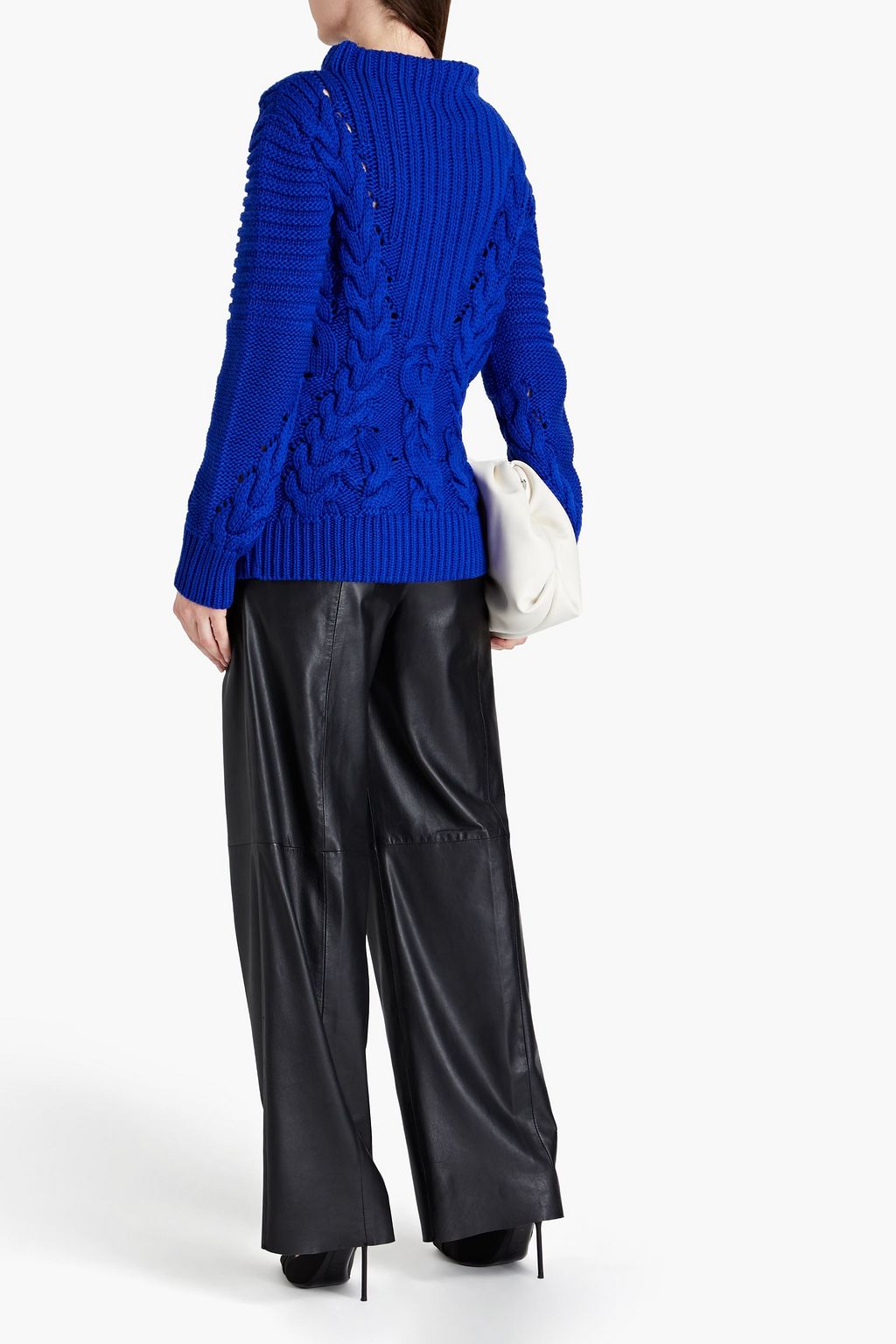 ALBERTA FERRETTI Cable-knit wool turtleneck sweater