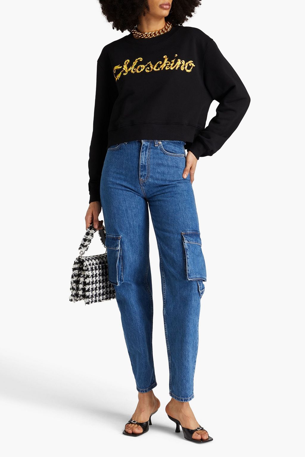 MOSCHINO Sweatshirt aus Baumwollfrottee mit Print