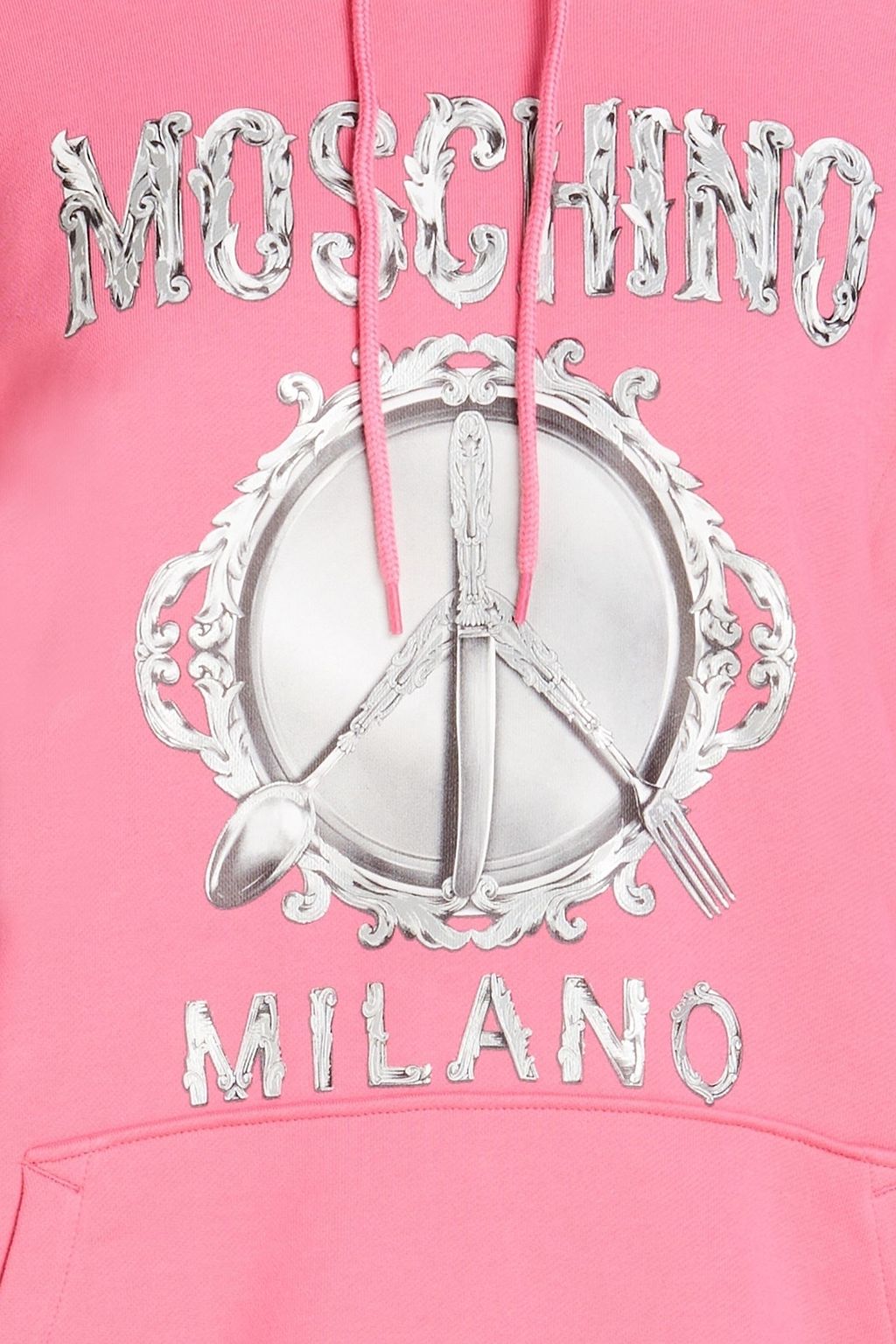MOSCHINO Printed French cotton-terry hoodie