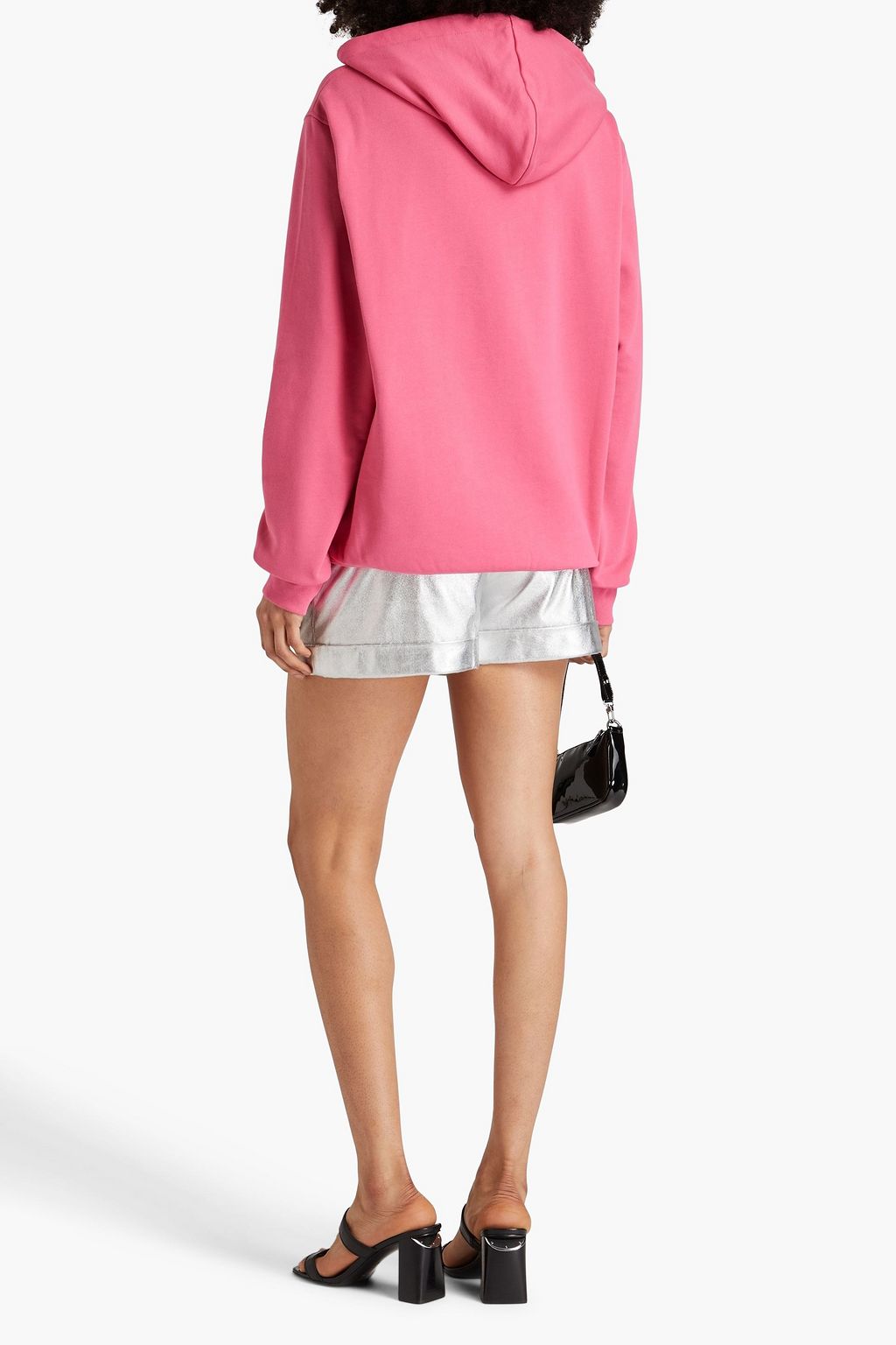 MOSCHINO Printed French cotton-terry hoodie