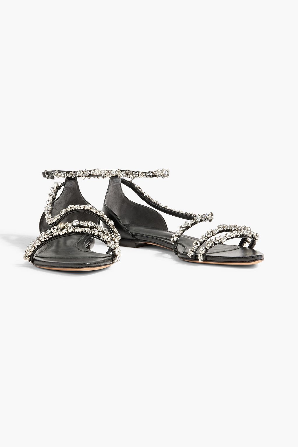 ALEXANDRE BIRMAN Crystal-embellished leather sandals
