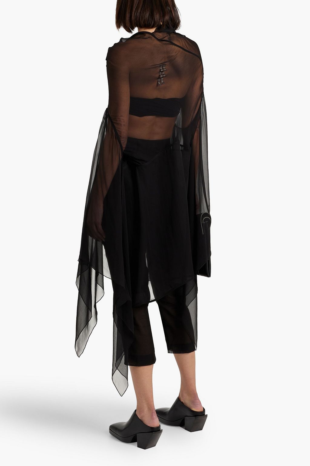 RICK OWENS Draped silk-chiffon top