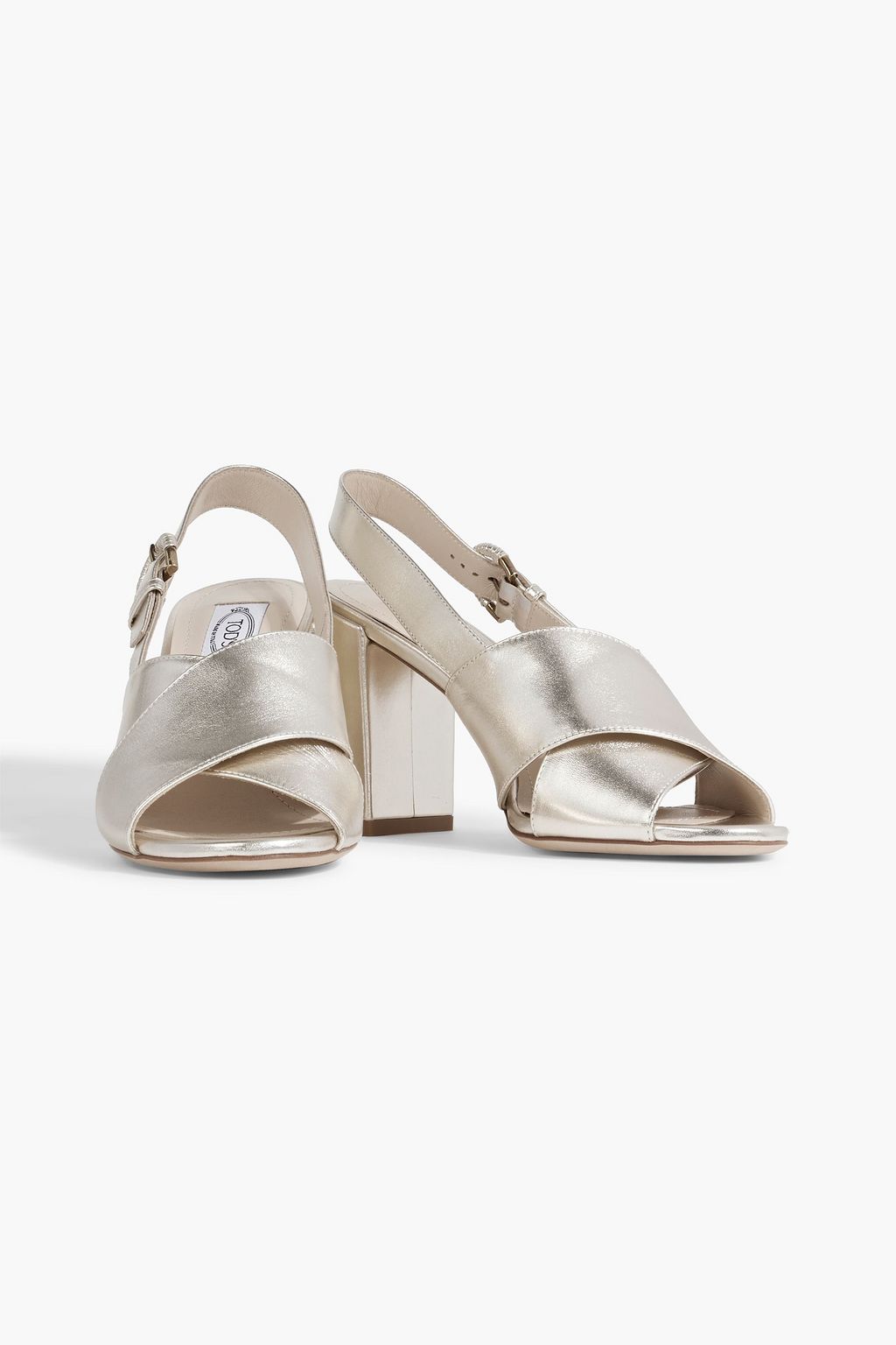 TOD'S Mirrored-leather sandals