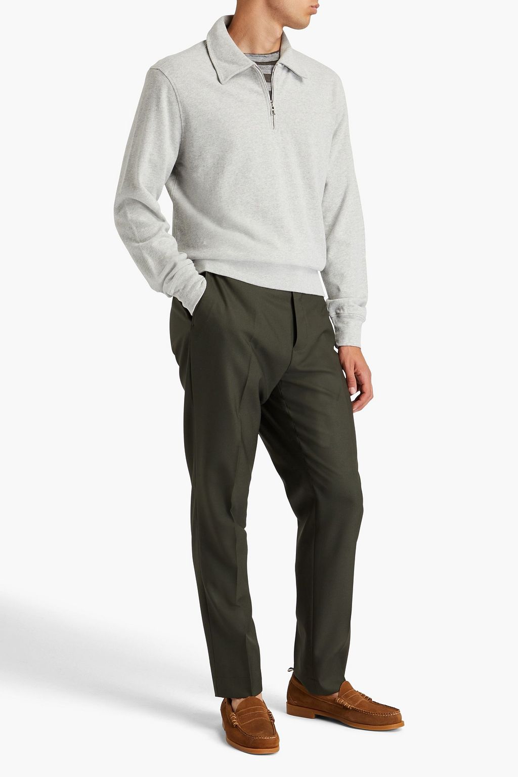 OFFICINE GÉNÉRALE Edmund mélange French cotton-terry sweatshirt