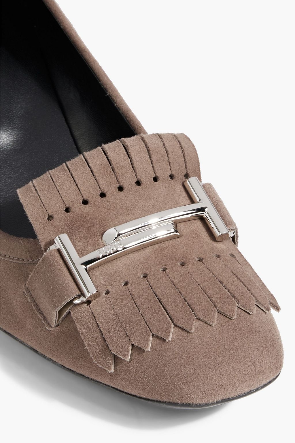 TOD'S Double T fringed nubuck pumps