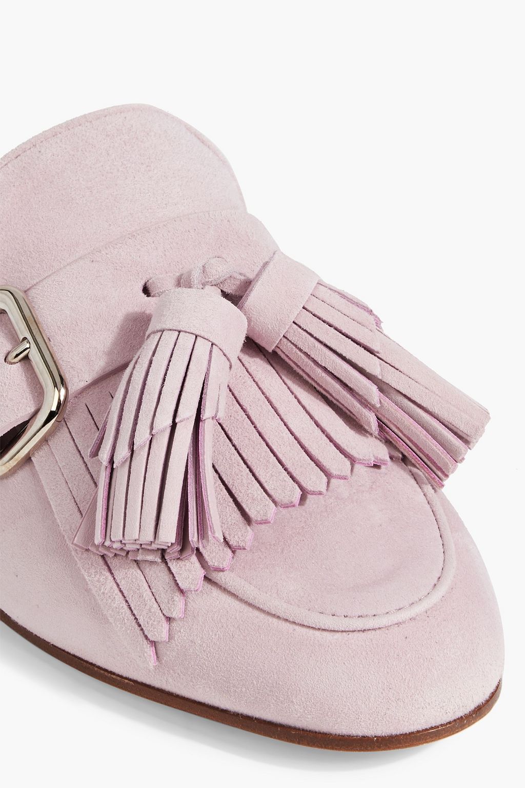 TOD'S Fringed tassled nubuck mules