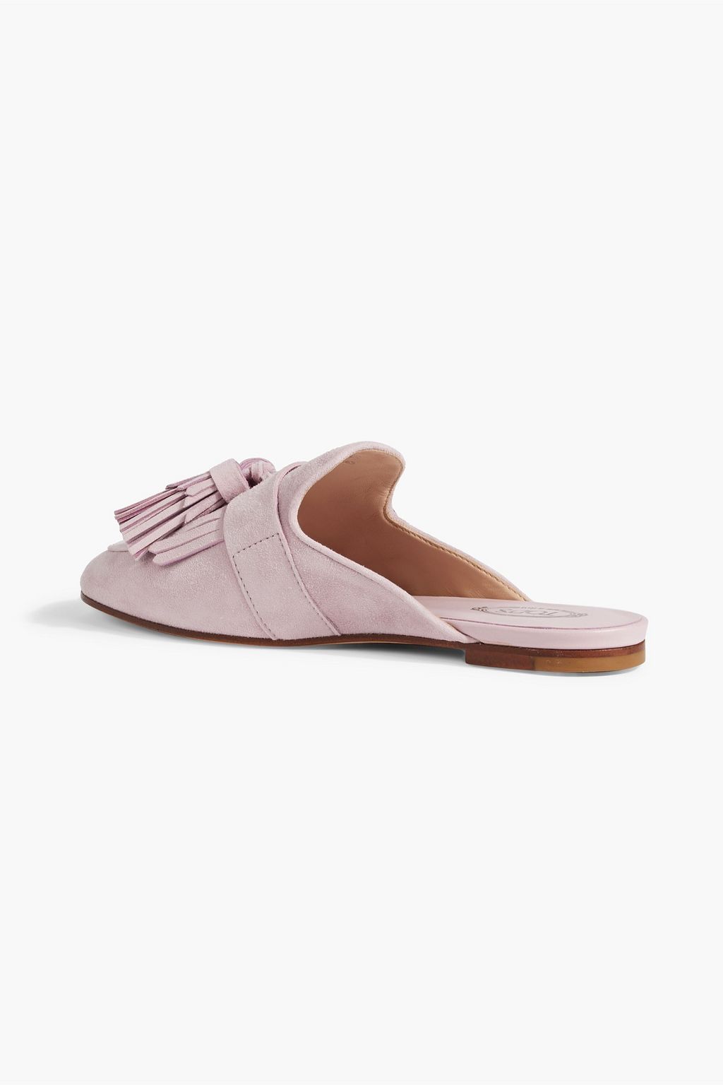 TOD'S Fringed tassled nubuck mules