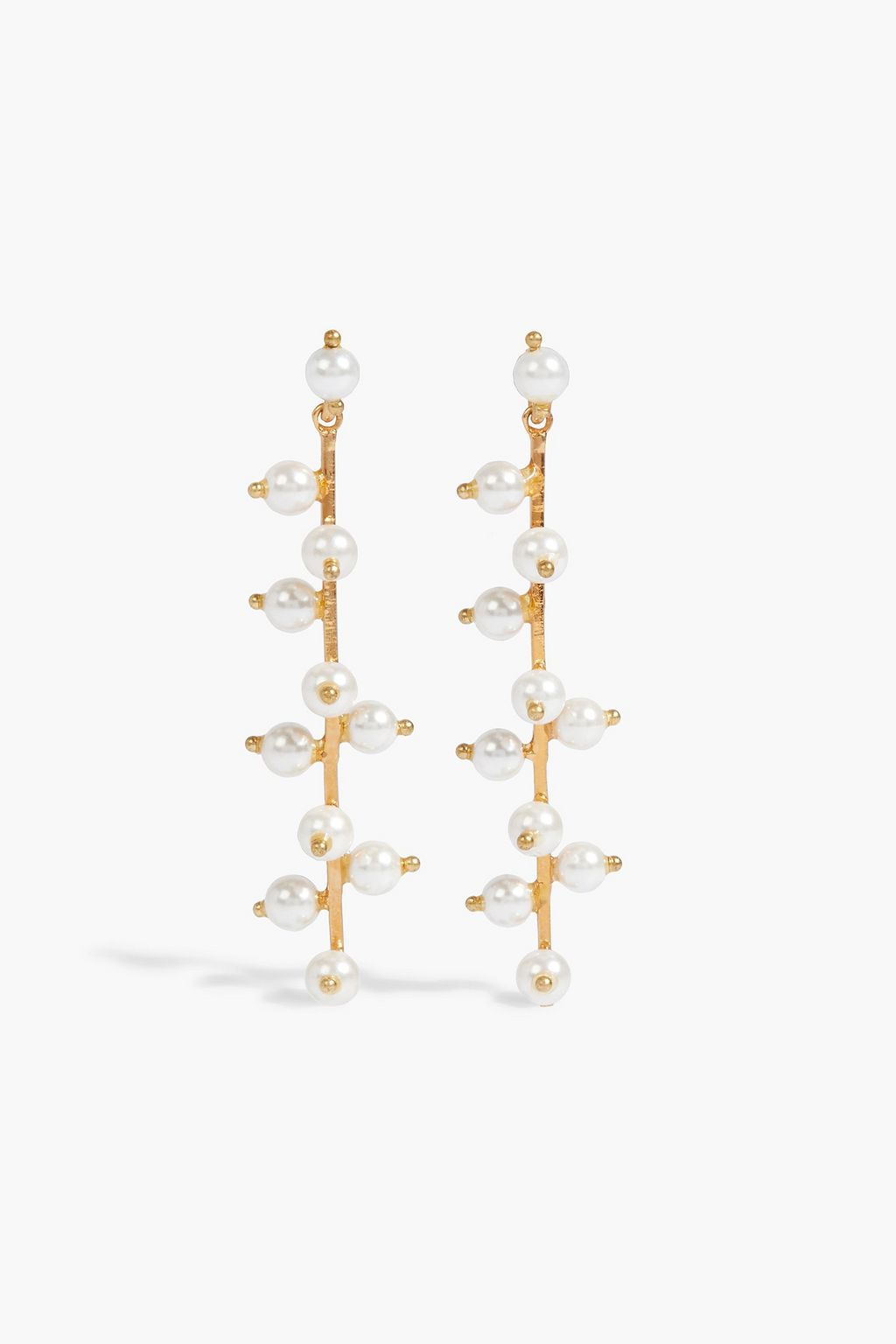 OSCAR DE LA RENTA Gold-tone faux pearl earrings | THE OUTNET