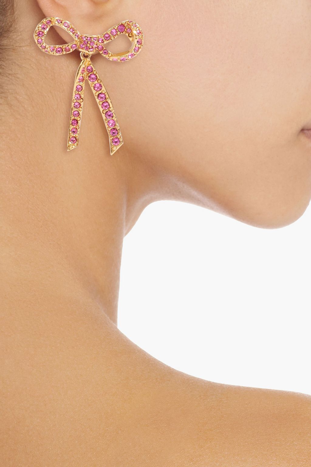 OSCAR DE LA RENTA Gold-tone crystal earrings