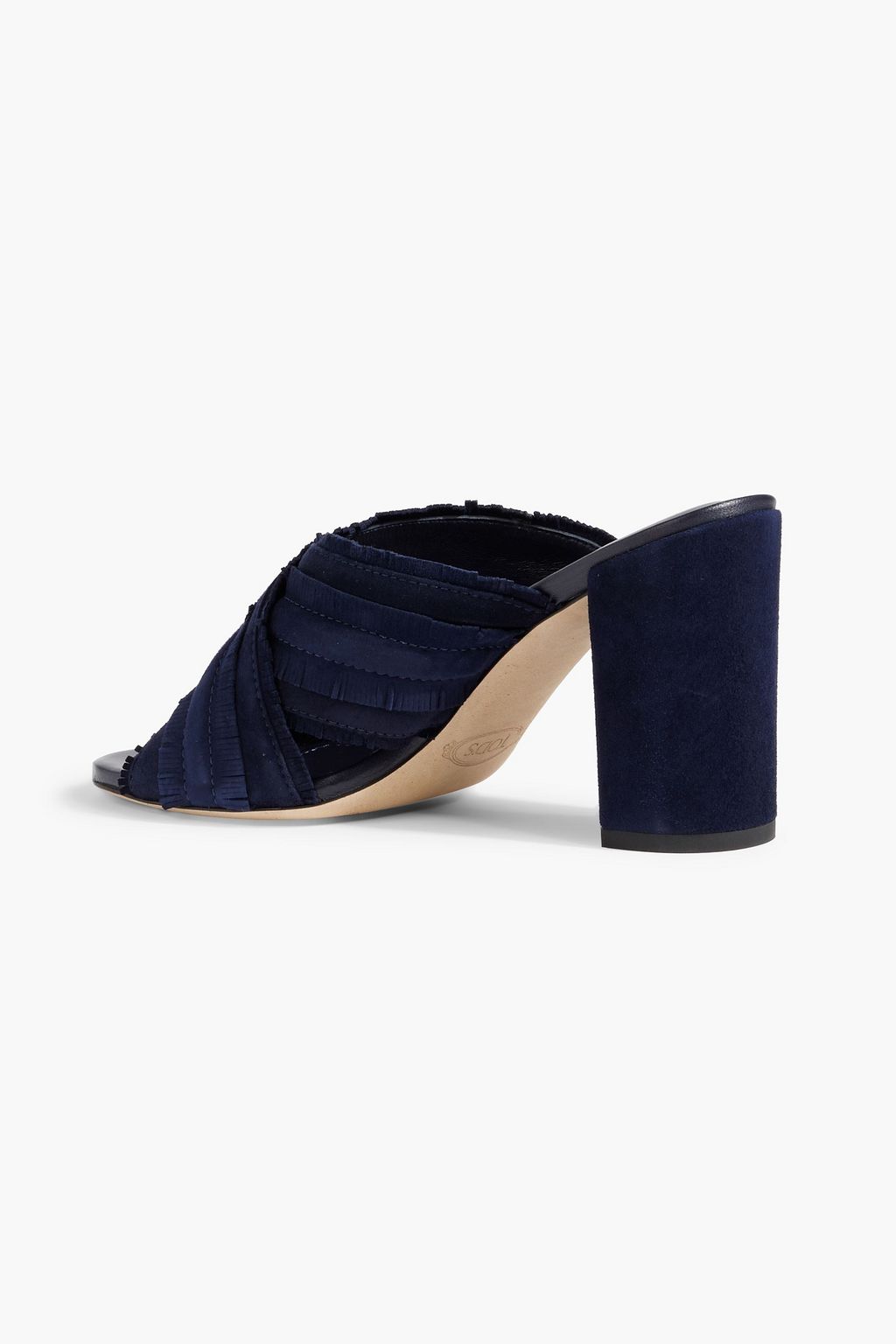 TOD'S Fringed nubuck mules