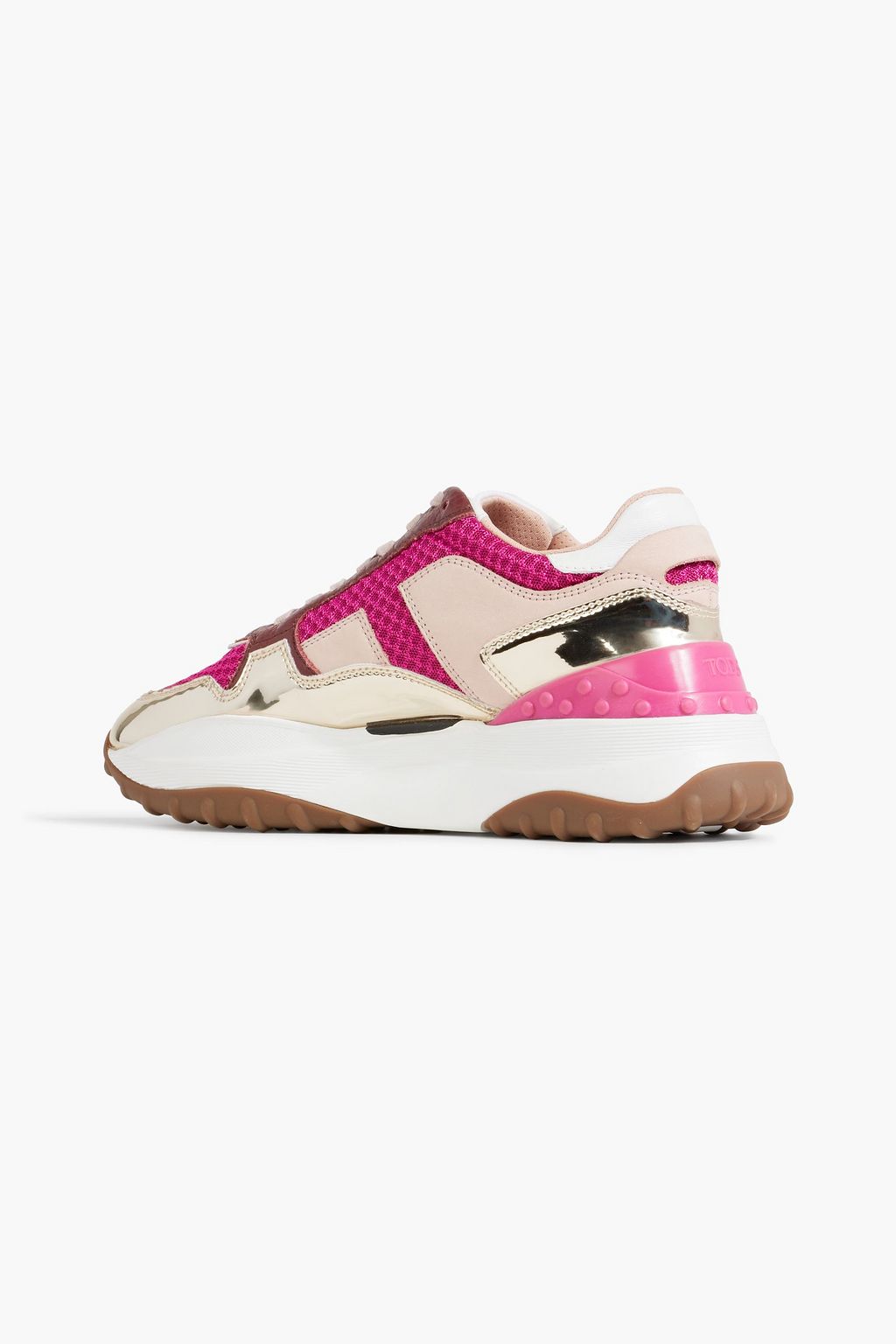 TOD'S Mesh, suede and pebbled-leather sneakers