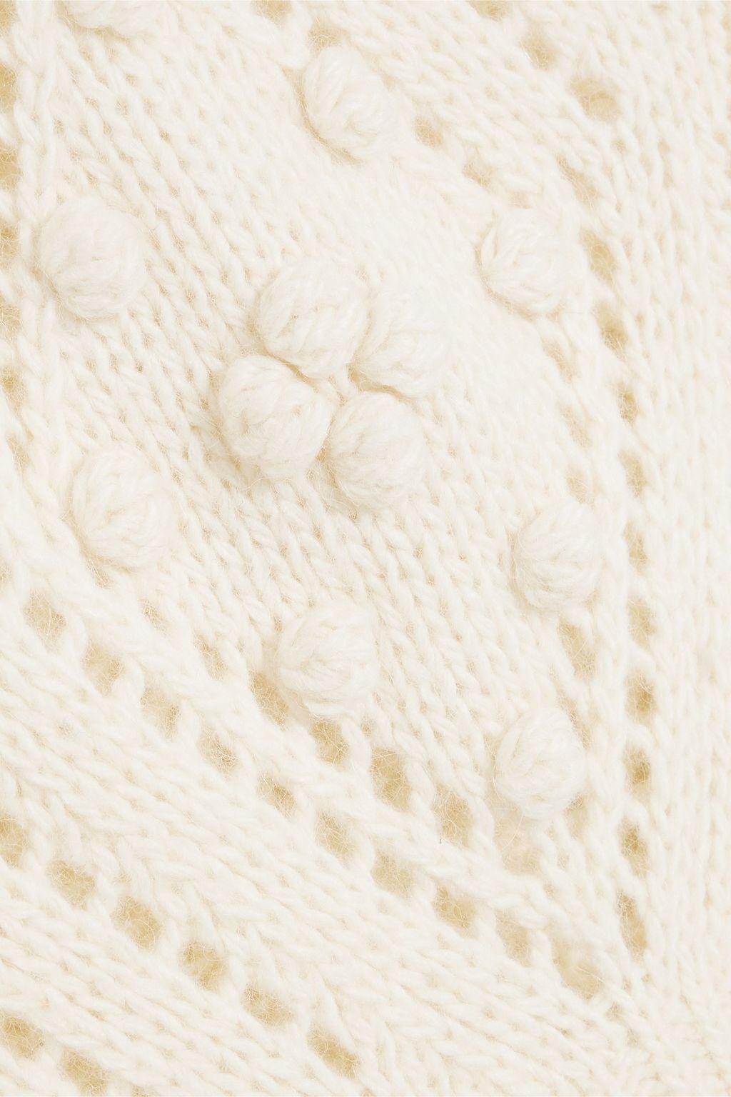 ZIMMERMANN Pompom-embellished pointelle-knit sweater