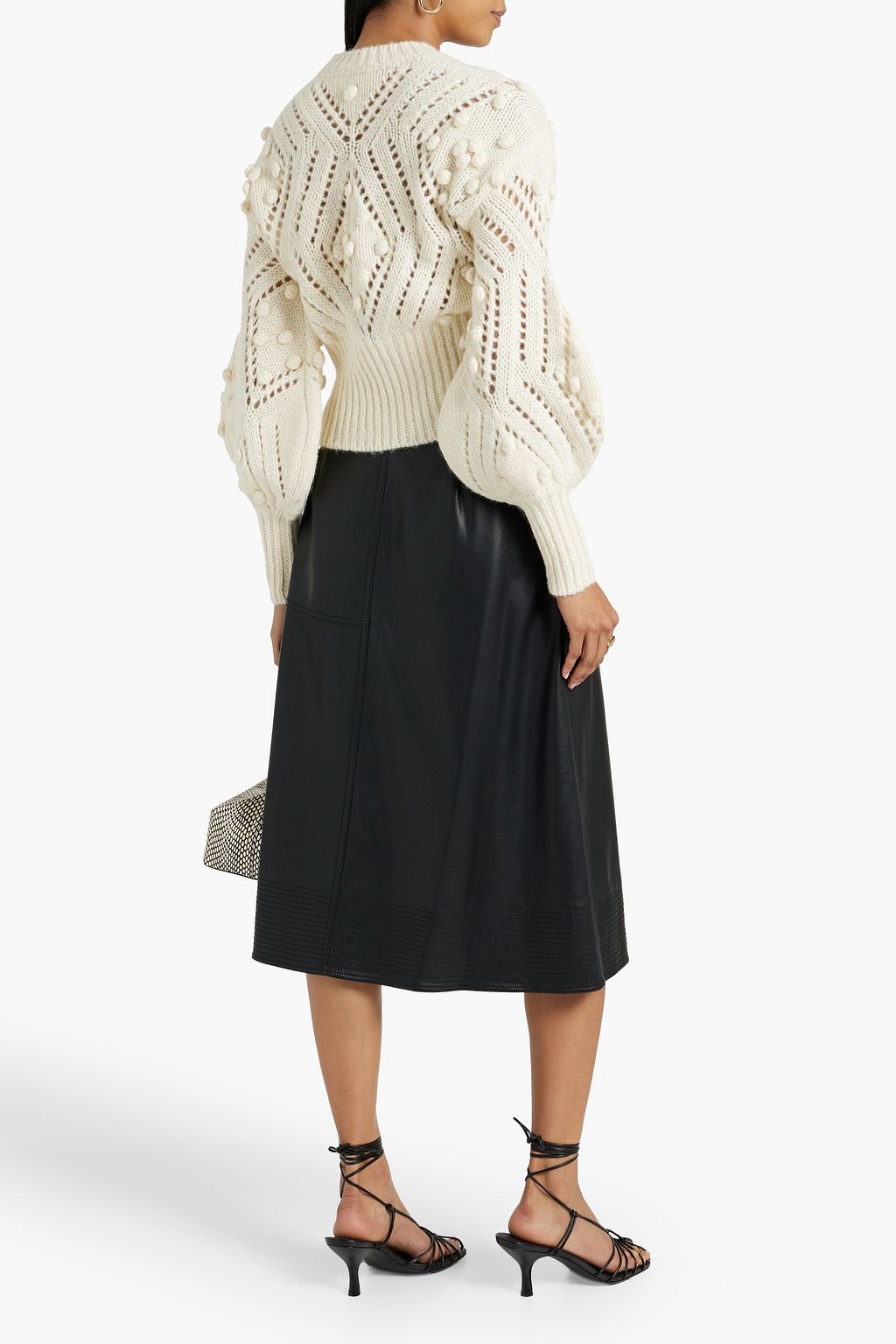 ZIMMERMANN Pompom-embellished pointelle-knit sweater