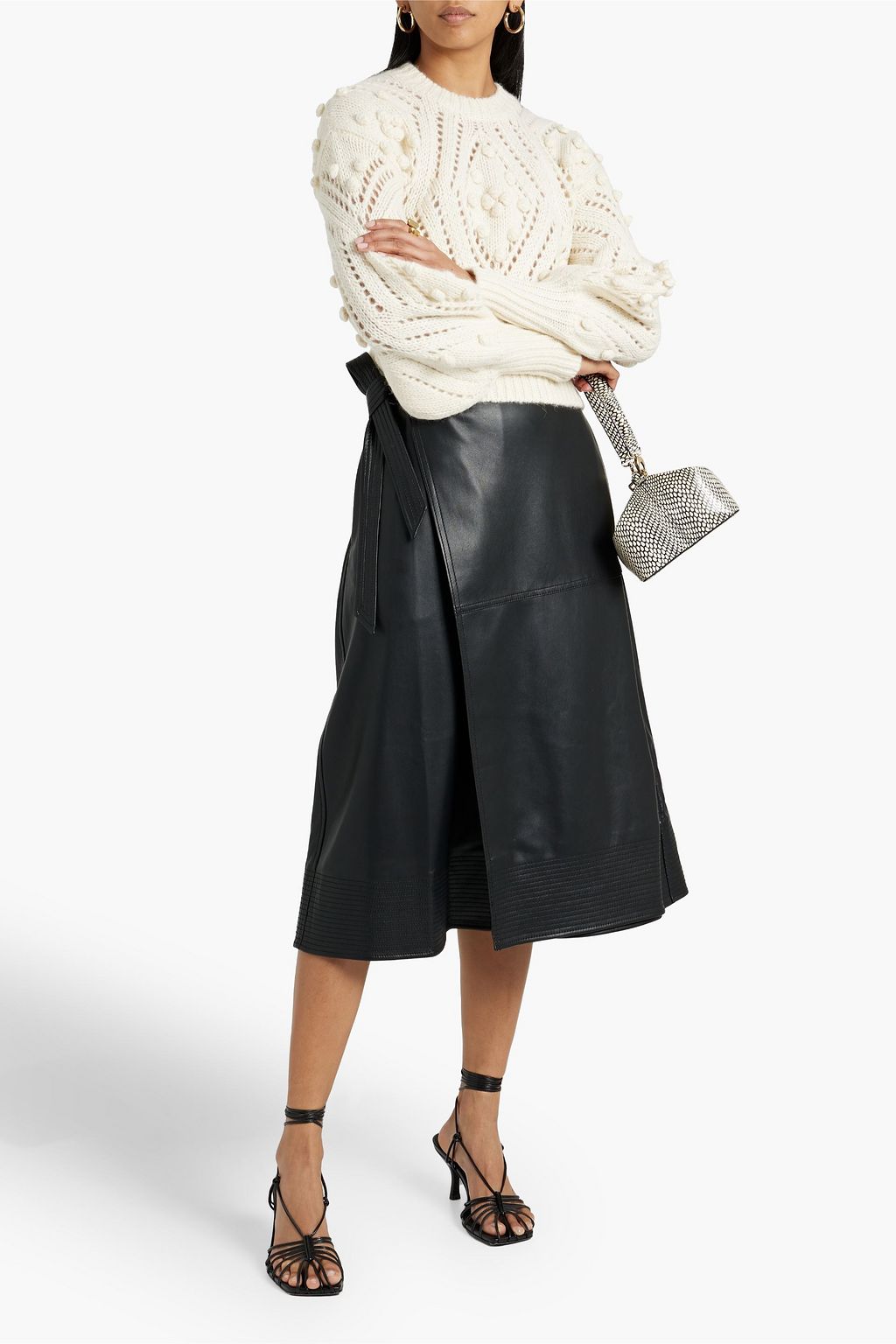 ZIMMERMANN Pompom-embellished pointelle-knit sweater