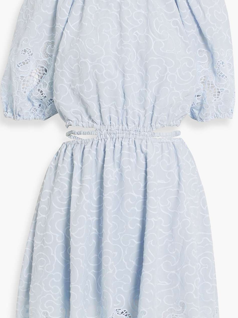 anaise cutout embroidered crepe de chine mini dress