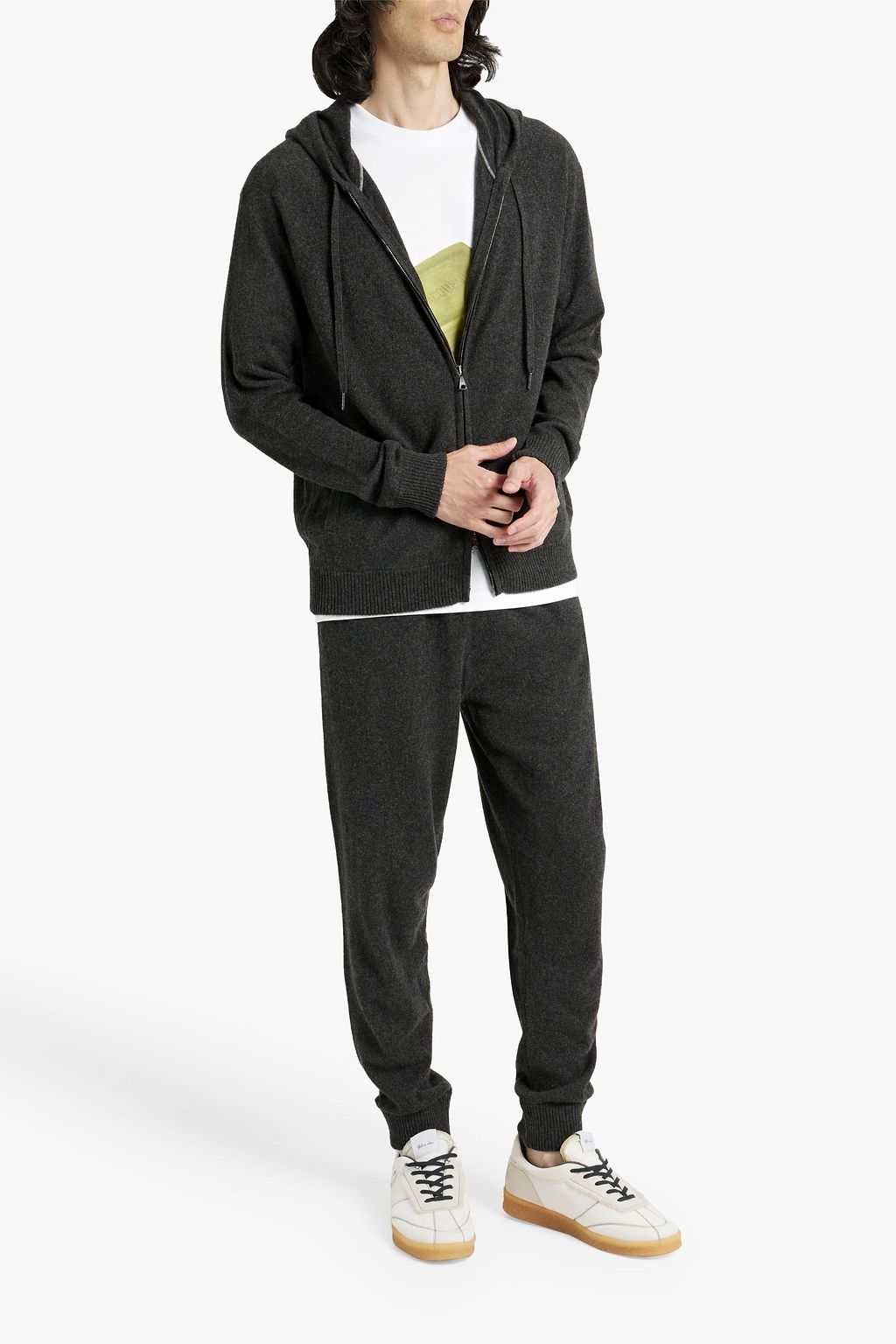 DEREK ROSE Cashmere zip-up hoodie