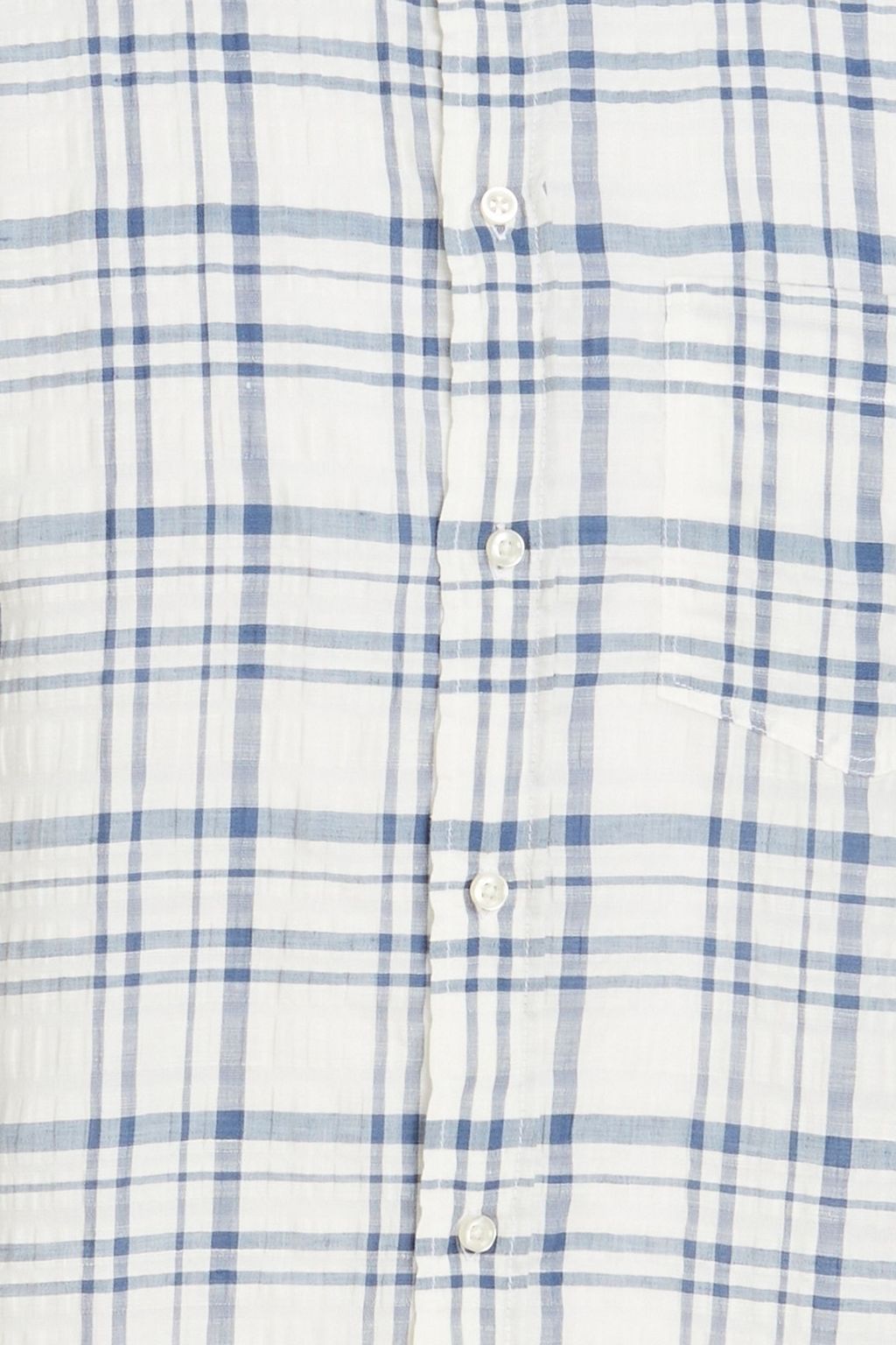 OFFICINE GÉNÉRALE Arsene checked linen-blend seersucker shirt