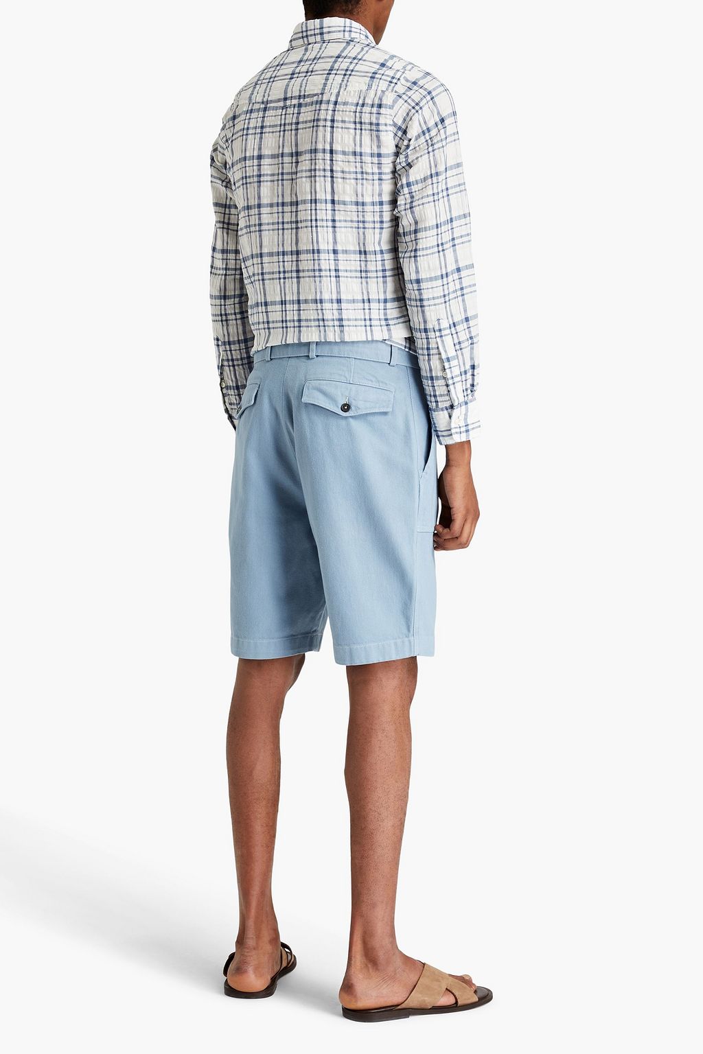 OFFICINE GÉNÉRALE Arsene checked linen-blend seersucker shirt