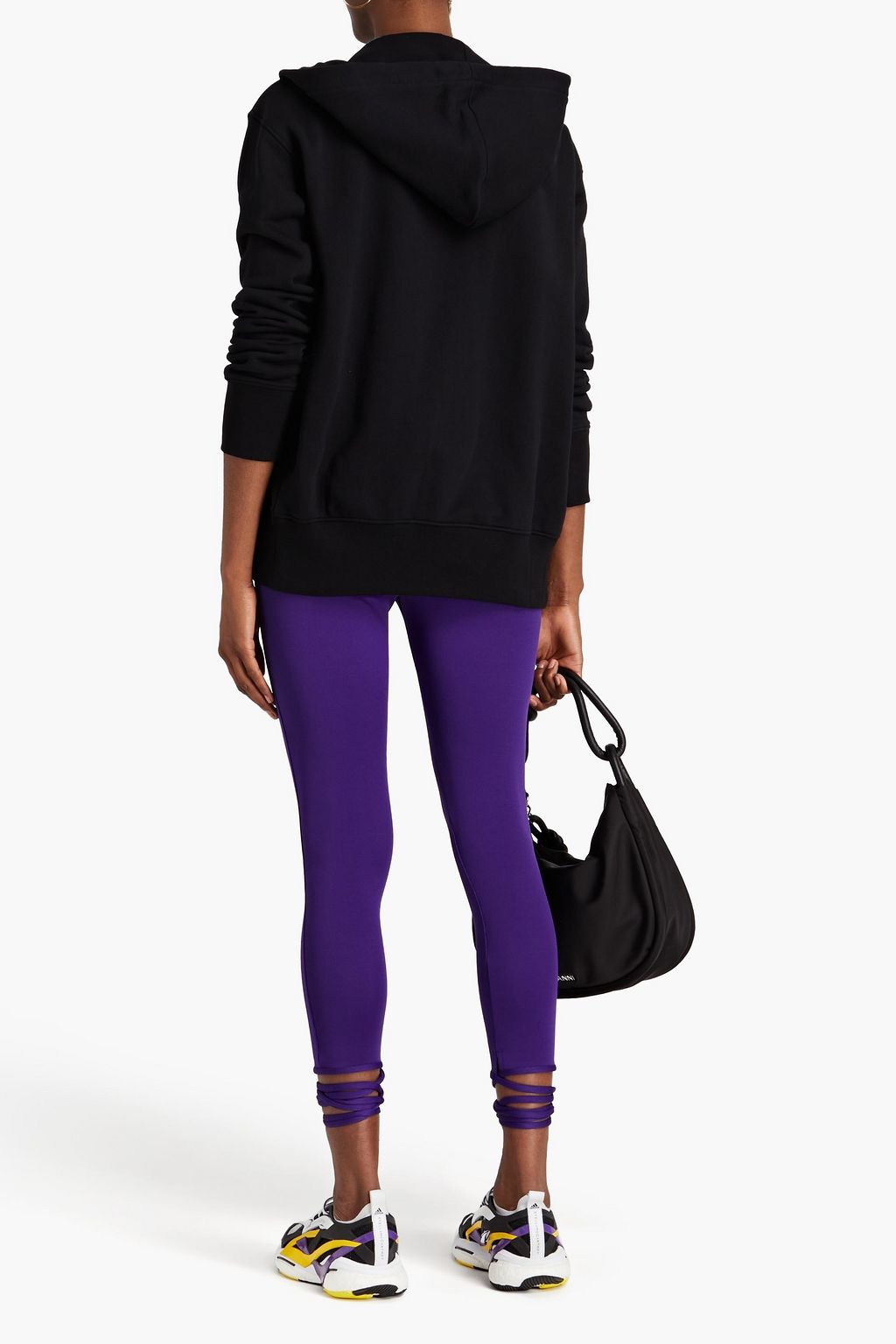 MOSCHINO Embroidered French cotton-terry zip-up hoodie