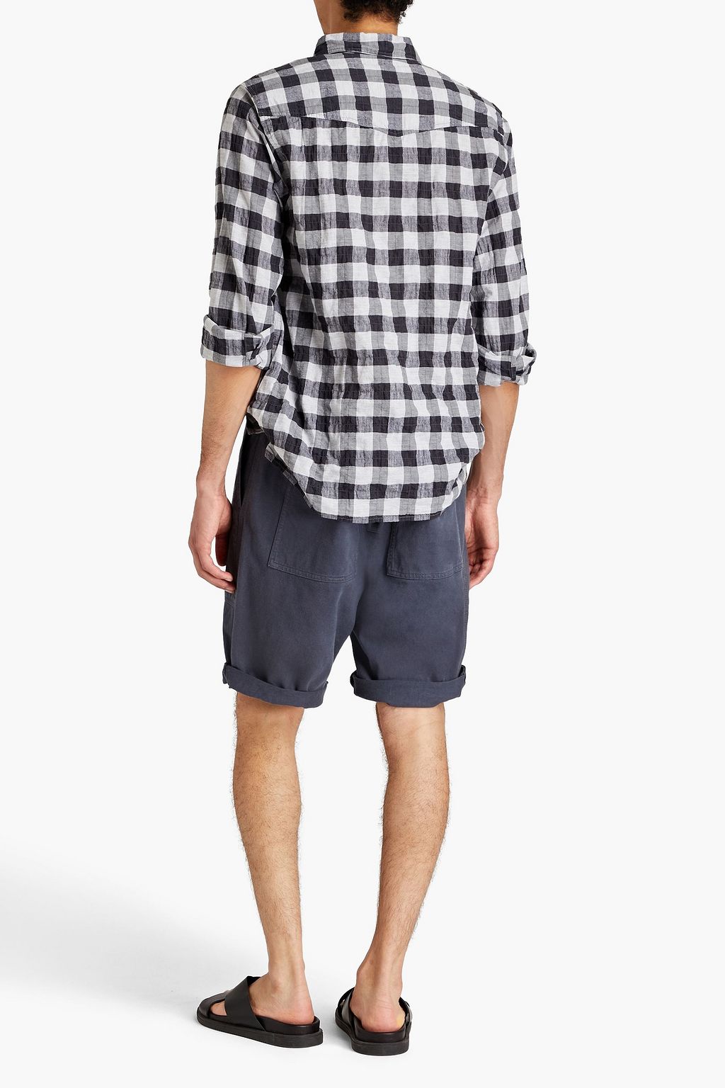 OFFICINE GÉNÉRALE Arsene checked cotton-blend seersucker shirt