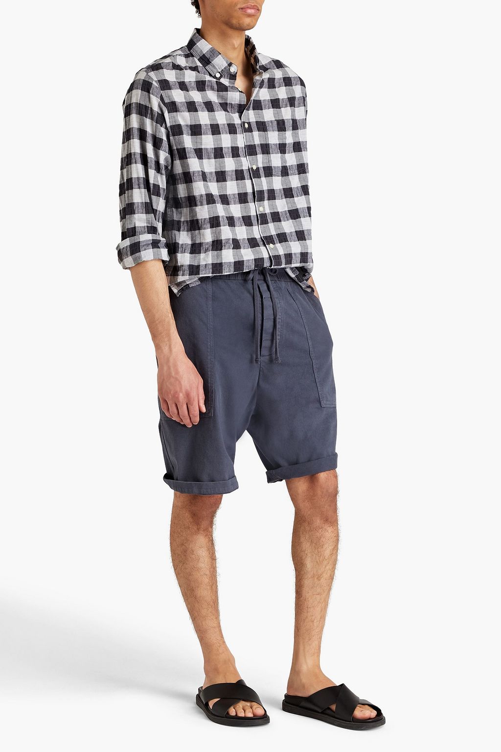 OFFICINE GÉNÉRALE Arsene checked cotton-blend seersucker shirt