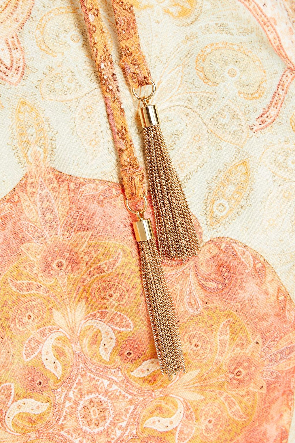 ZIMMERMANN Cutout paisley-print linen halterneck maxi dress