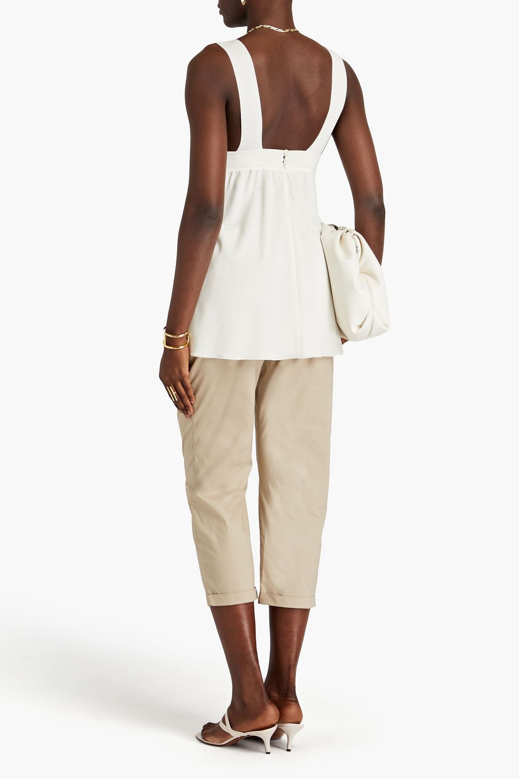 GENTRYPORTOFINO Gathered crepe top