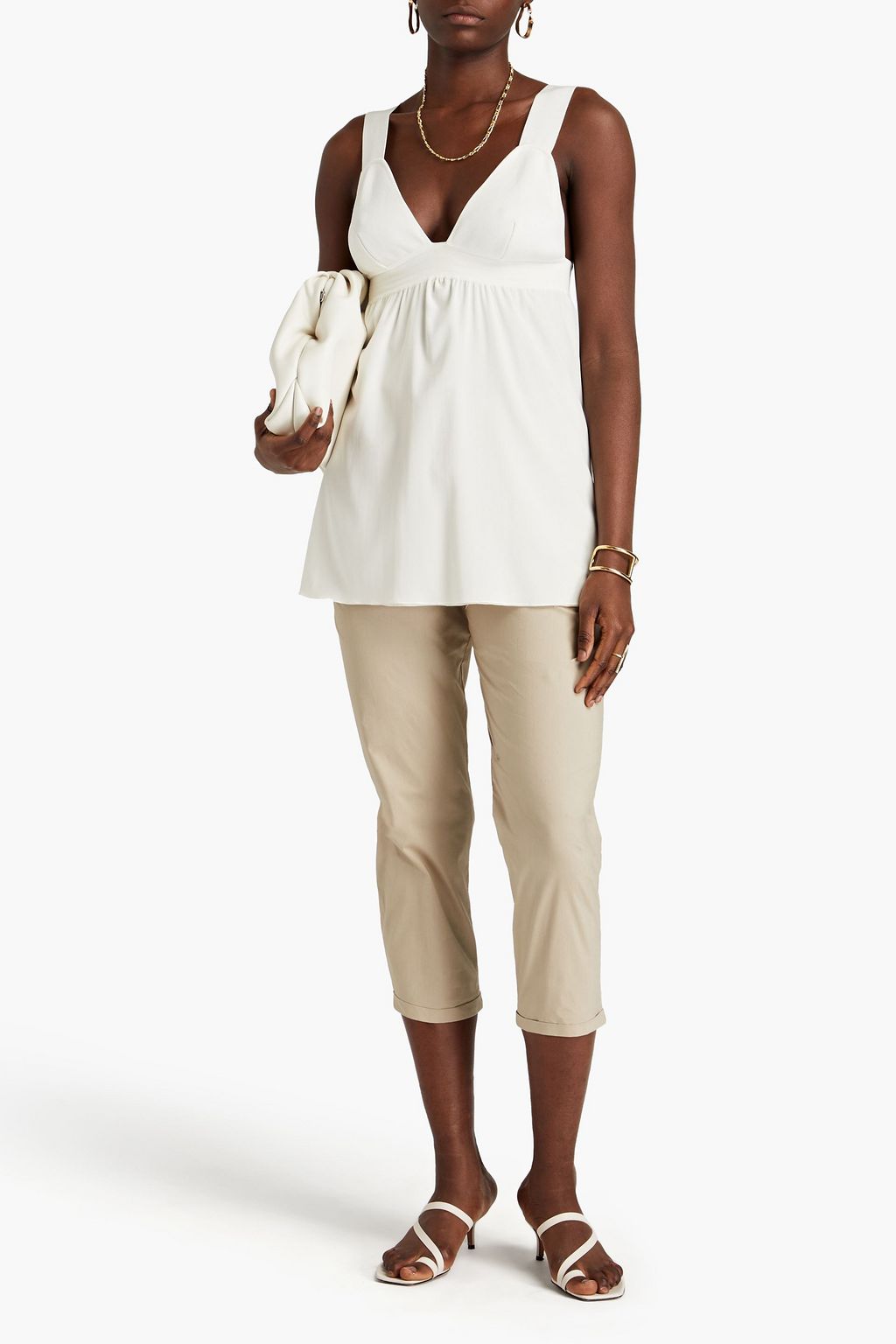 GENTRYPORTOFINO Gathered crepe top