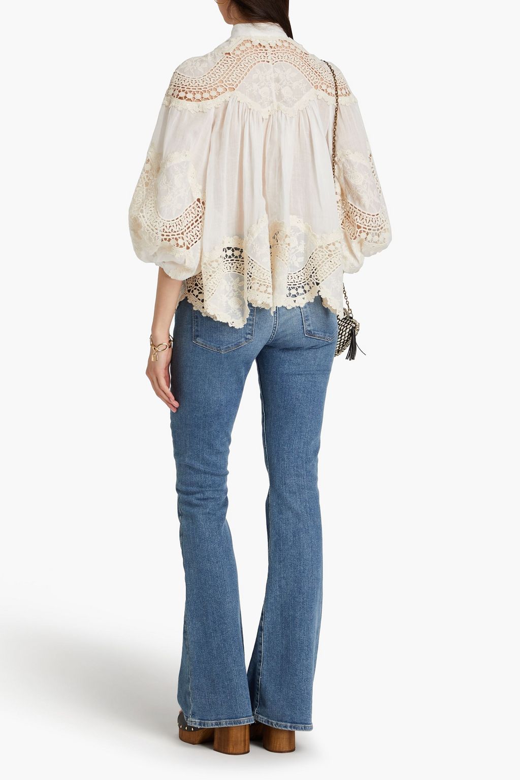 ZIMMERMANN Crocheted lacepaneled ramiegauze blouse THE