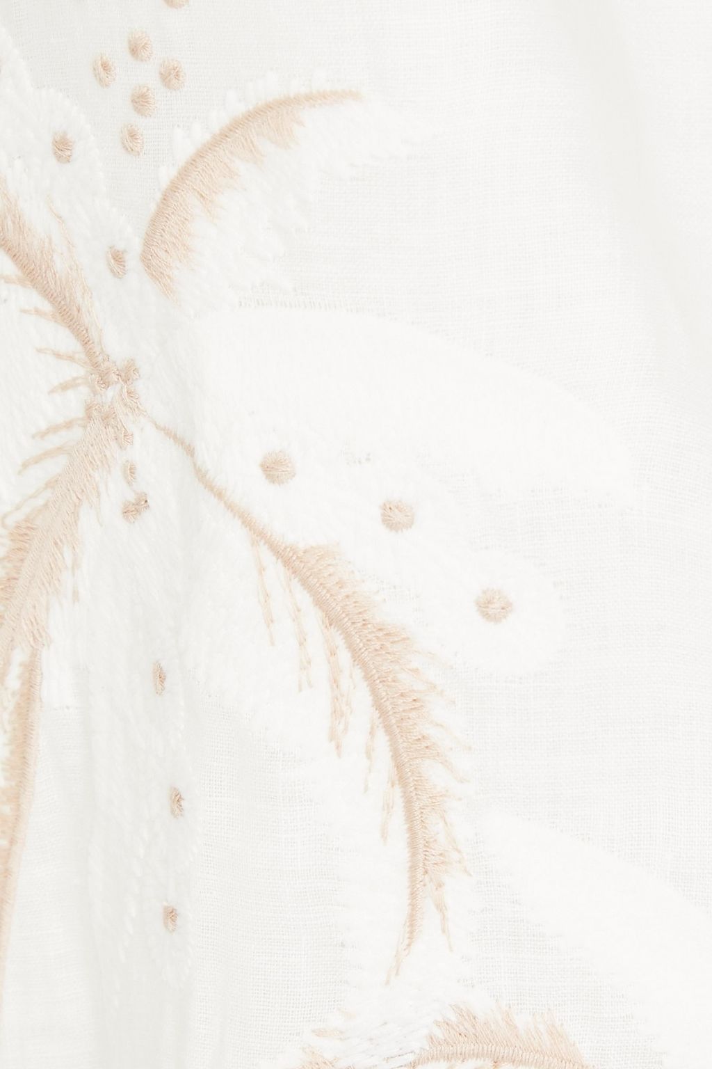 ZIMMERMANN بنطلون قصير من الكتان بقصة أرجل واسعة بتصميم مطرز