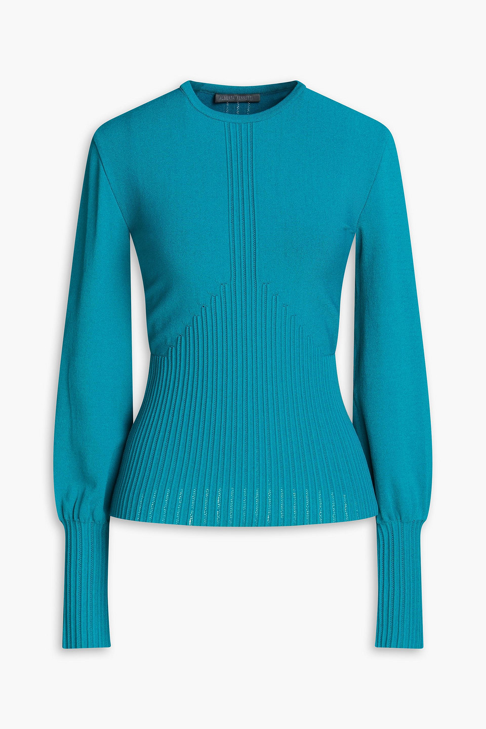 Ribbed stretch-knit sweater