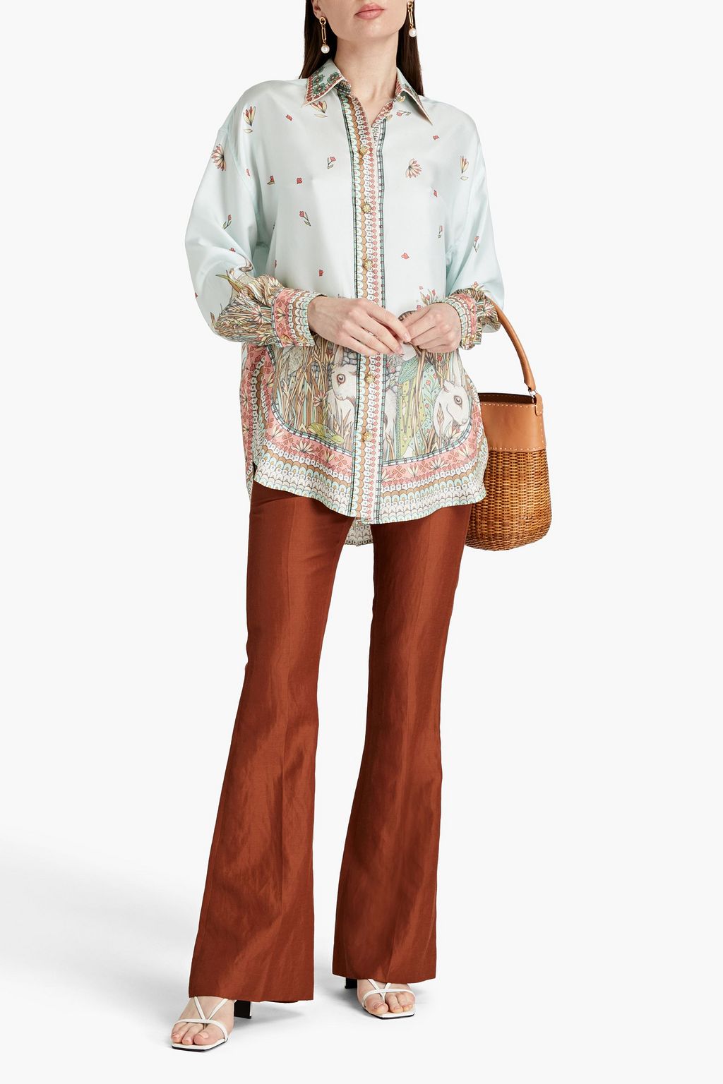 ZIMMERMANN Printed silk-twill shirt