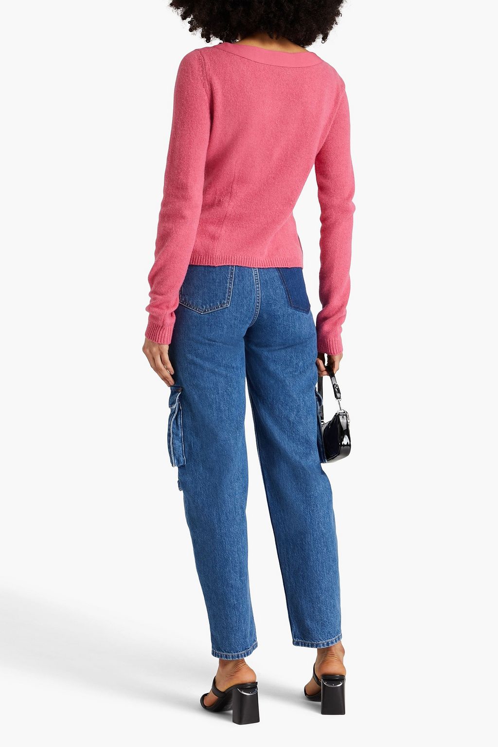 MOSCHINO Appliquéd cashmere and wool-blend sweater