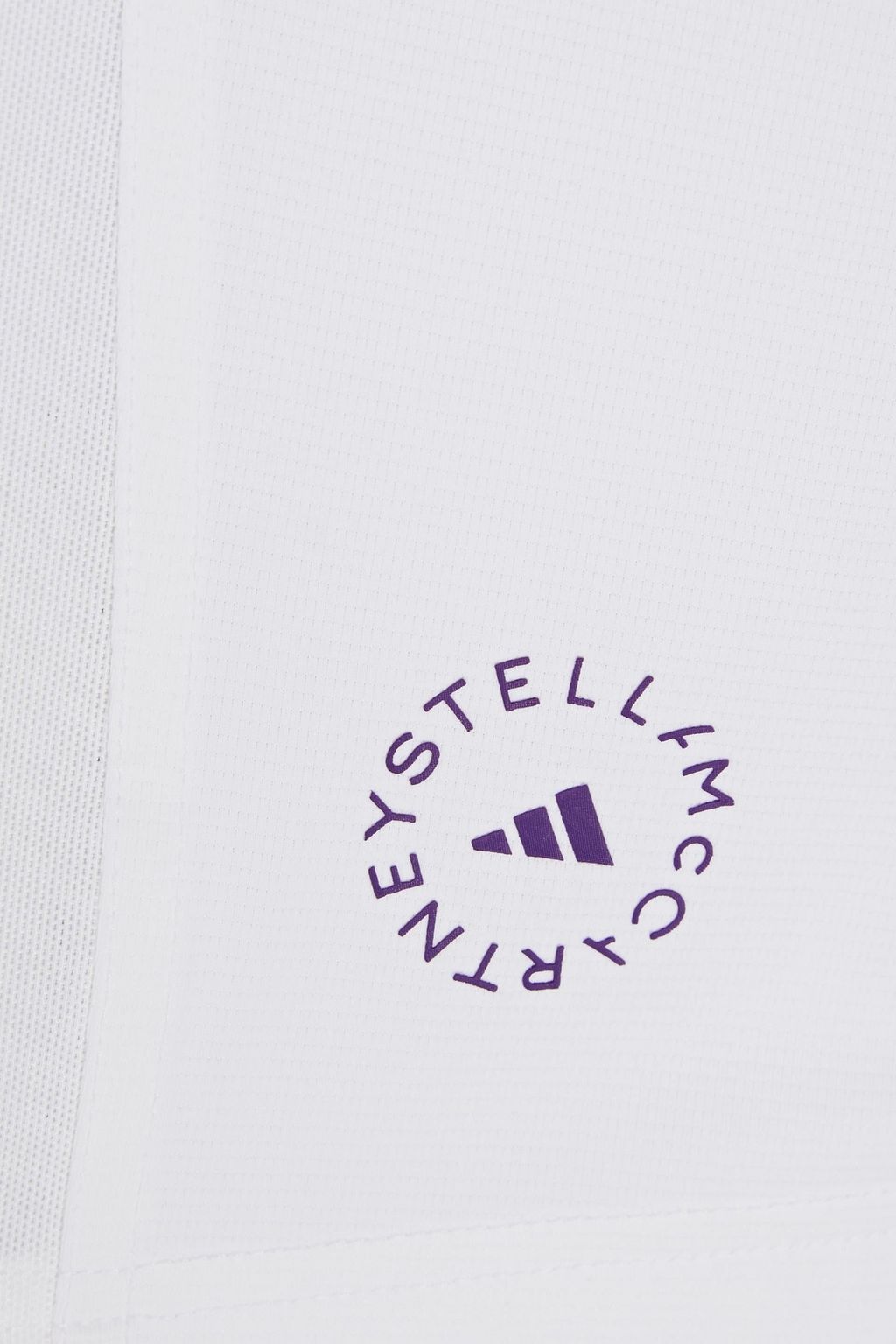 ADIDAS BY STELLA MCCARTNEY Mesh-paneled printed stretch-jersey T-shirt