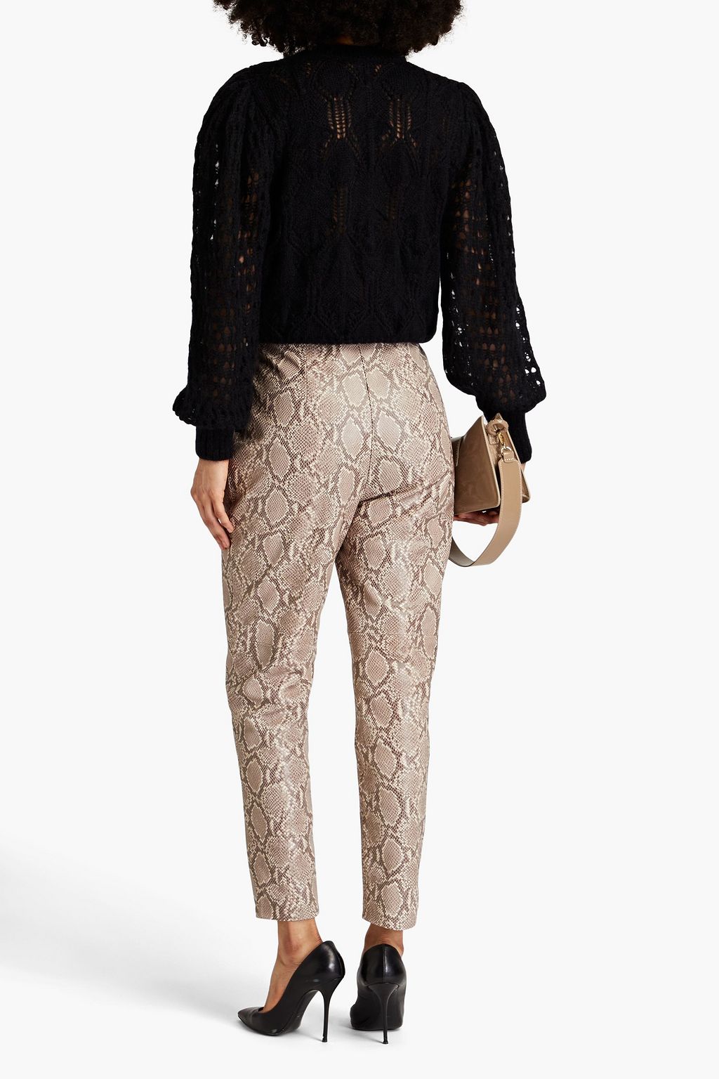 ALBERTA FERRETTI Open-knit mohair-blend cardigan