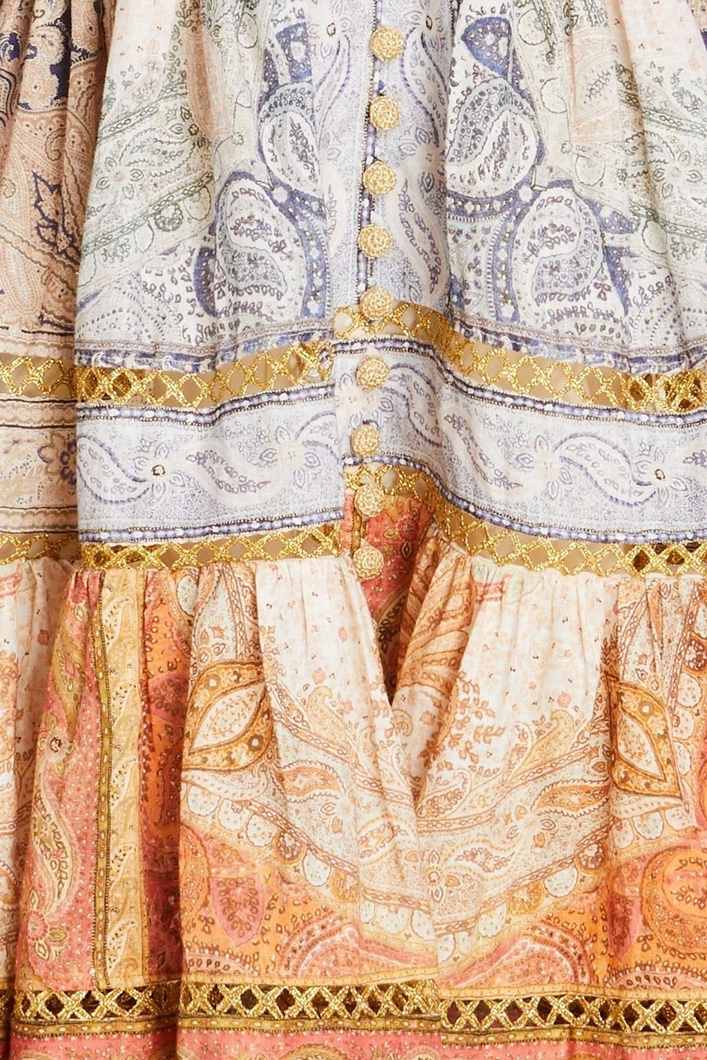 ZIMMERMANN Gathered paisley-print linen mini dress