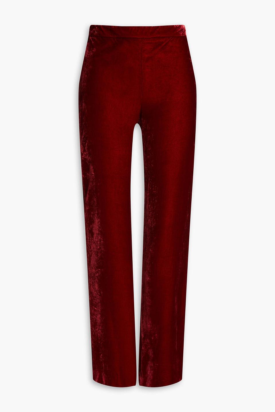 Boutique Moschino Velvet Straight-leg Pants In Claret