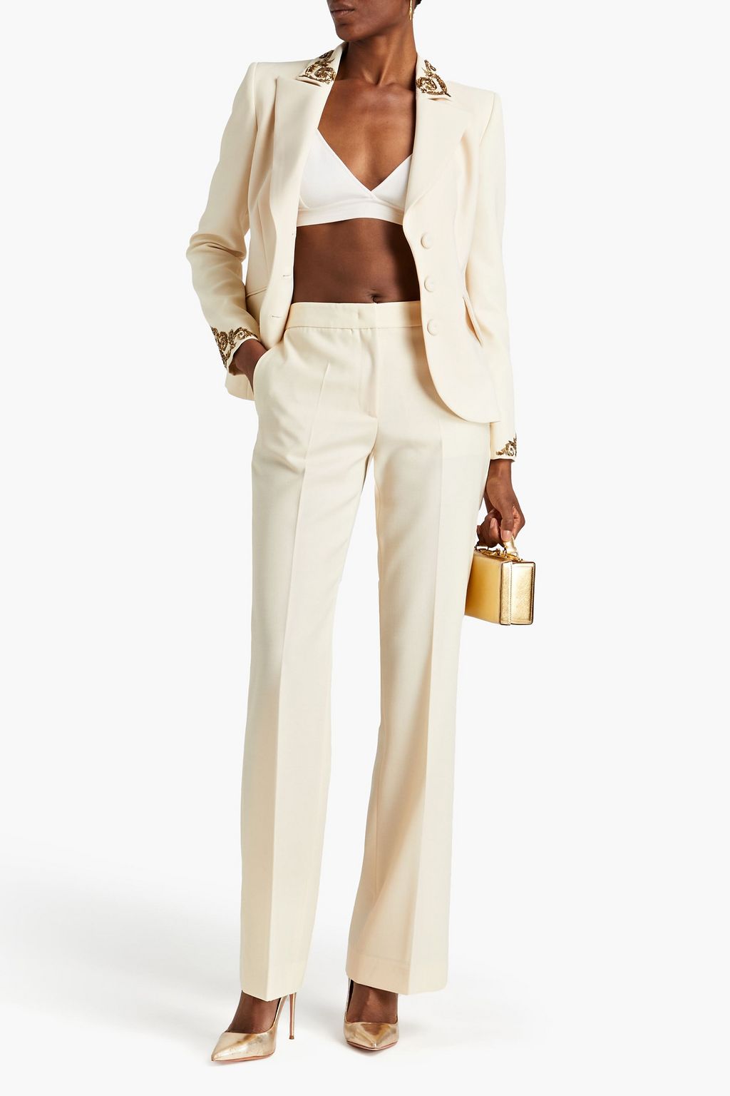 MOSCHINO Wool-twill flared pants