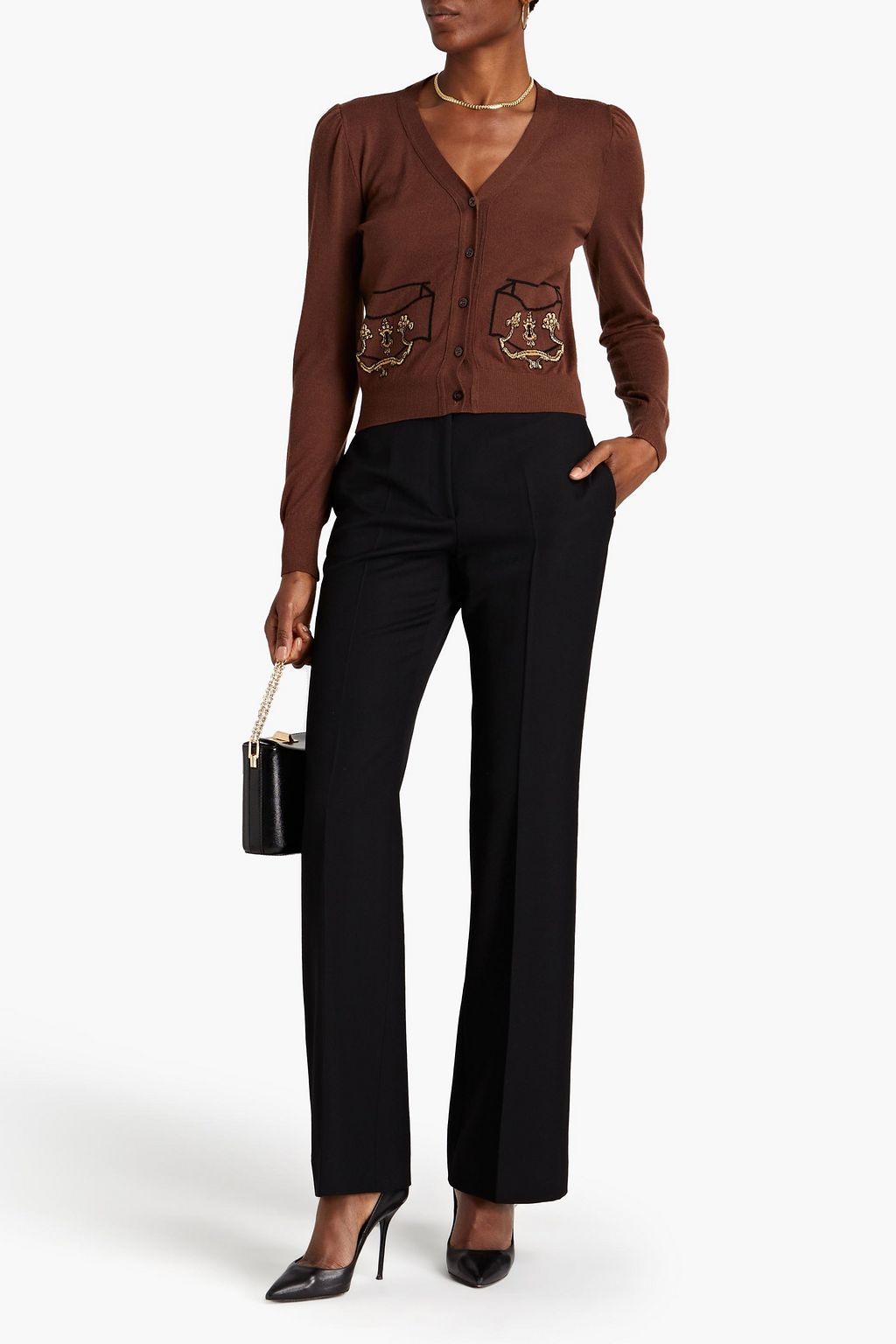 MOSCHINO Wool-twill flared pants | Sale up to 70% off | THE OUTNET