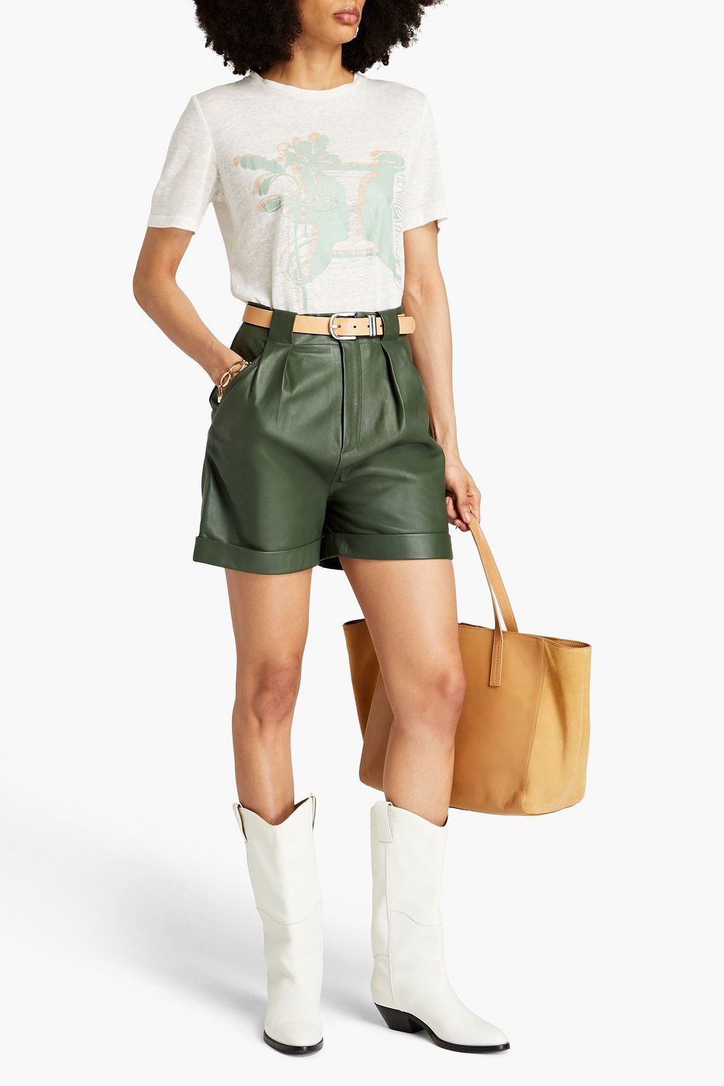 ZIMMERMANN Printed linen-jersey T-shirt
